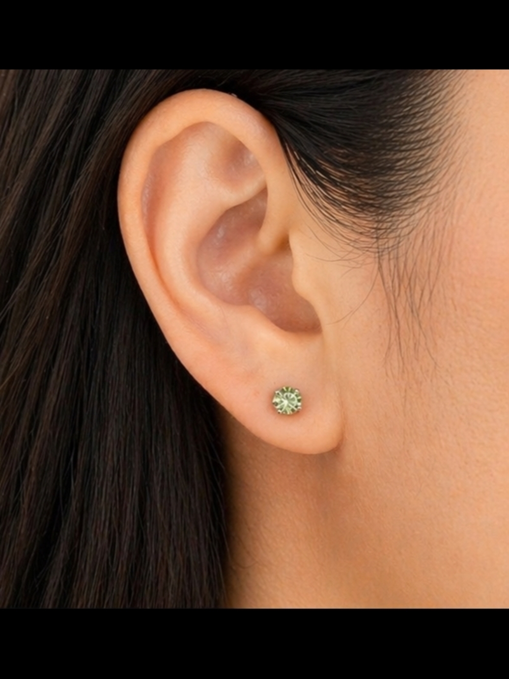 Genuine Dainty Peridot Stud Earrings 925 Sterling Silver | August Birthstone